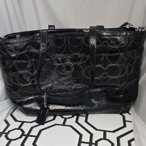 Coach Black Signature Large Tote/Computer Bag